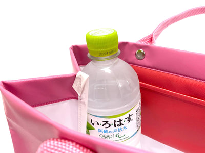 エコニコ・連れてこバッグ　日本製　手作り　テイクアウトバッグ　エコバッグ　ビニールバッグ　カラフル　お手入れ簡単 キッカワ